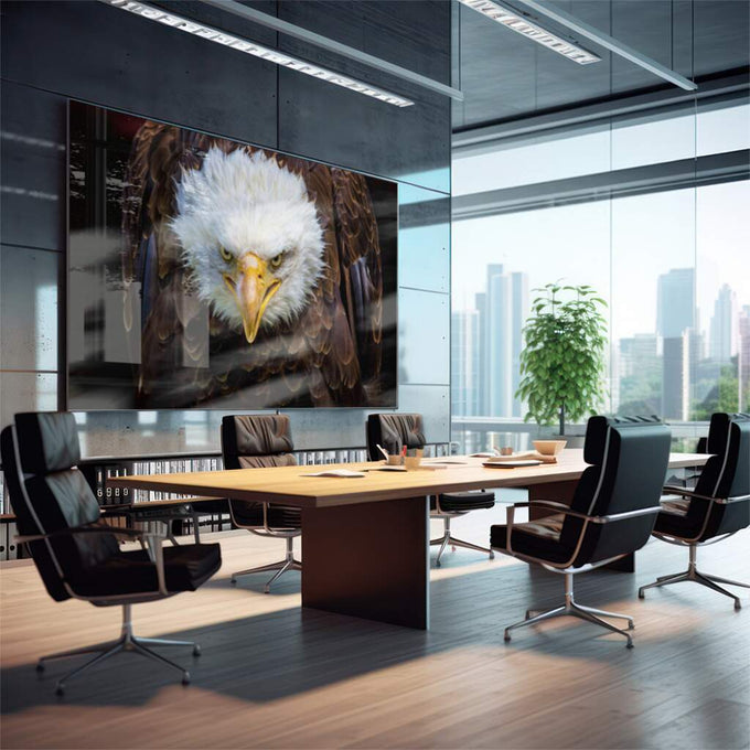 Quadro Decorativo Majestade Alada: Águia Poderosa - quadros decorativos para sala 1 Tela, 1 Tela Horizontal - em living room premium