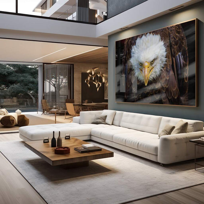 Quadro Decorativo Majestade Alada: Águia Poderosa - quadros decorativos para sala 1 Tela, 1 Tela Horizontal - em quarto contemporaneo