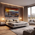 Quadro Decorativo Cânion ao Amanhecer: Inspiração Pura - quadros decorativos 1 Tela, 1 Tela Horizontal - em escritorio elegante