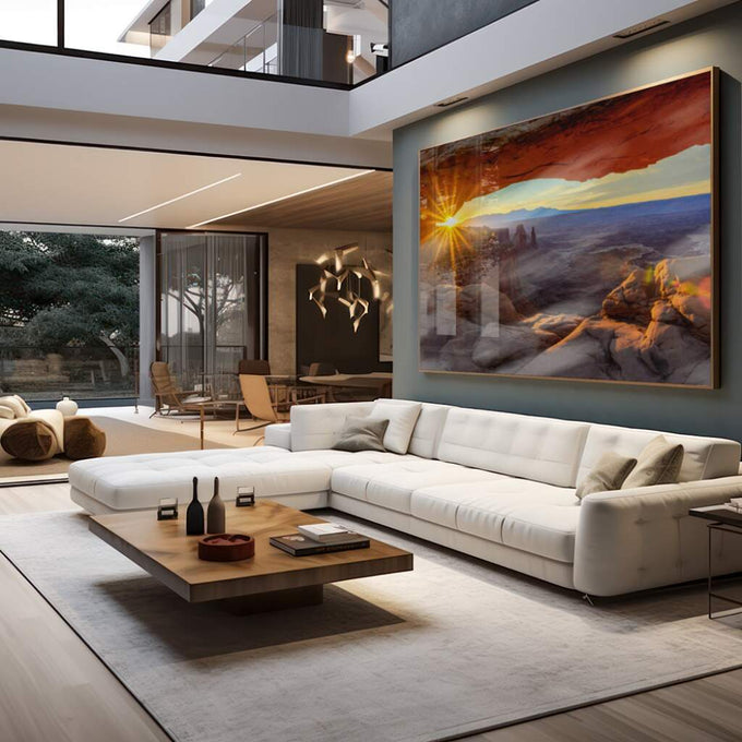 Quadro Decorativo Cânion ao Amanhecer: Inspiração Pura - quadros decorativos para sala 1 Tela, 1 Tela Horizontal - em living room premium