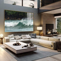 Quadro Decorativo Ondas serenas - Inspira Tranquilidade - quadros decorativos para sala 1 Tela, 1 Tela Horizontal - em quarto contemporaneo
