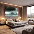 Quadro Decorativo Ondas serenas - Inspira Tranquilidade - quadros decorativos para sala 1 Tela, 1 Tela Horizontal - em living room premium