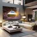 Quadro Decorativo Caverna ao Amanhecer: Ilumine seu Lar - quadros decorativos 1 Tela, 1 Tela Horizontal - em sala moderna