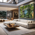 Quadro Decorativo Lagoa Encantada: Uma Janela para Paz - quadros decorativos para sala 1 Tela, 1 Tela Horizontal - em quarto contemporaneo