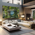 Quadro Decorativo Lagoa Encantada: Uma Janela para Paz - quadros decorativos 1 Tela, 1 Tela Horizontal - em escritorio elegante