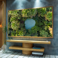 Quadro Decorativo Lagoa Encantada: Uma Janela para Paz - quadros decorativos para sala 1 Tela, 1 Tela Horizontal - em ambiente decorado