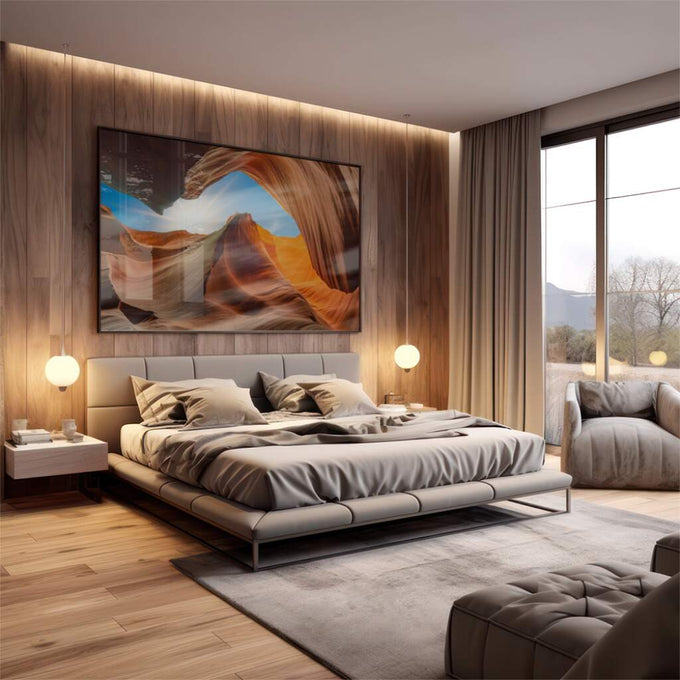 Quadro Decorativo Impactante - Dunas ao Entardecer - quadros decorativos 1 Tela, 1 Tela Horizontal - em escritorio elegante
