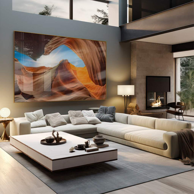 Quadro Decorativo Impactante - Dunas ao Entardecer - quadros decorativos 1 Tela, 1 Tela Horizontal - em sala moderna