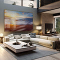 Quadro Decorativo: Crepúsculo Tranquilo na Praia - quadros decorativos 1 Tela, 1 Tela Horizontal - em sala moderna