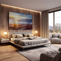 Quadro Decorativo: Crepúsculo Tranquilo na Praia - quadros decorativos 1 Tela, 1 Tela Horizontal - em escritorio elegante