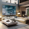 Quadro Decorativo Oceano Poderoso: Harmonia do Mar - quadros decorativos 1 Tela, 1 Tela Horizontal - em sala moderna