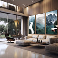 Quadro Decorativo Majestade da Montanha - Beleza Serena - quadros decorativos para sala 1 Tela Vertical, 3 Telas - em quarto contemporaneo