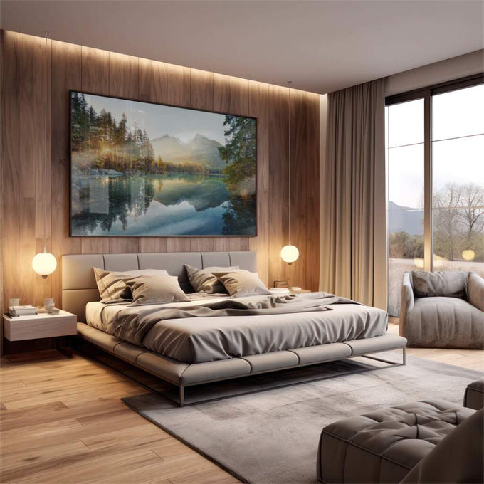 Quadro Decorativo Beleza Matinal: Amanhecer Majestoso - quadros decorativos 1 Tela, 1 Tela Horizontal - em escritorio elegante