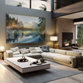 Quadro Decorativo Beleza Matinal: Amanhecer Majestoso - quadros decorativos 1 Tela, 1 Tela Horizontal - em sala moderna