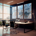 Quadro Decorativo: Espetáculo Cósmico de Saturno - quadros decorativos 1 Tela Vertical, 3 Telas - em sala moderna