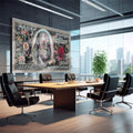 Quadro Decorativo Nota de $100: Inspire Prosperidade - quadros decorativos para sala 1 Tela, 1 Tela Horizontal - em quarto contemporaneo