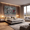 Quadro Decorativo Nota de $100: Inspire Prosperidade - quadros decorativos 1 Tela, 1 Tela Horizontal - em escritorio elegante