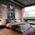 Quadro Decorativo Encanto da Pantera em Noite Urbana - quadros decorativos 1 Tela Vertical, 3 Telas - em escritorio elegante