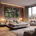 Quadro Decorativo Serenidade na Floresta - Luz e Paz - quadros decorativos 1 Tela, 1 Tela Horizontal - em escritorio elegante