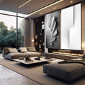 Quadro Decorativo: Harmonia Minimalista em Preto e Branco - quadros decorativos para sala 2 Telas, abstrato - em quarto contemporaneo