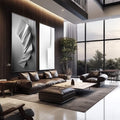 Quadro Decorativo: Harmonia Minimalista em Preto e Branco - quadros decorativos 2 Telas, abstrato - em escritorio elegante