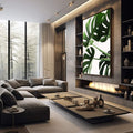 Quadro Decorativo Monstera: Elegância Verde Exclusiva - quadros decorativos 1 Tela Vertical, 3 Telas - em escritorio elegante
