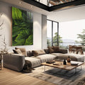 Quadro Decorativo: Esplendor Verde para Interiores Únicos - quadros decorativos 1 Tela Vertical, 3 Telas - em escritorio elegante
