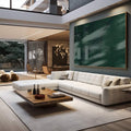 Quadro Decorativo: Explendor Verde Vibrante - quadros decorativos para sala 1 Tela, 1 Tela Horizontal - em living room premium