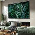 Quadro Decorativo Folhagem Tropical: Oásis Pessoal - quadros decorativos para sala 1 Tela, 1 Tela Horizontal - em ambiente decorado