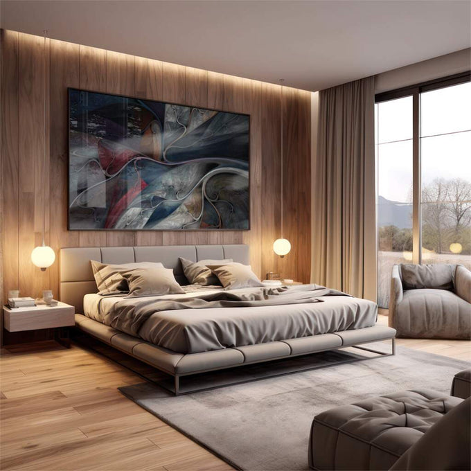Quadro Decorativo Explosão Caleidoscópica: Inspiração Única - quadros decorativos 1 Tela, 1 Tela Horizontal - em escritorio elegante
