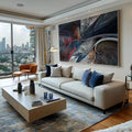 Quadro Decorativo Explosão Caleidoscópica: Inspiração Única - quadros decorativos para sala 1 Tela, 1 Tela Horizontal - em ambiente decorado