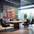 Quadro Decorativo Geometria Luminosa - Um Toque Moderno - quadros decorativos para sala 1 Tela, 1 Tela Horizontal - em quarto contemporaneo