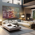 Quadro Decorativo Geometria Luminosa - Um Toque Moderno - quadros decorativos 1 Tela, 1 Tela Horizontal - em sala moderna
