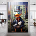 Quadro Decorativo Riqueza de Patinhas: Um Toque Único - quadros decorativos para sala 1 Tela Vertical, 3 Telas - em ambiente decorado
