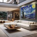 Quadro Decorativo Noite Estrelada - Transforme sua Parede - quadros decorativos para sala 1 Tela, 1 Tela Horizontal - em living room premium