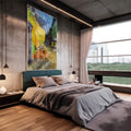 Quadro Decorativo Encanto da Noite Estrelada, Inspire-se! - quadros decorativos 1 Tela Vertical, 3 Telas - em escritorio elegante