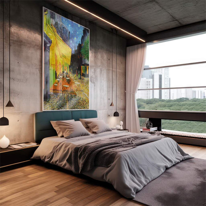Quadro Decorativo Encanto da Noite Estrelada, Inspire-se! - quadros decorativos 1 Tela Vertical, 3 Telas - em escritorio elegante