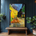 Quadro Decorativo Encanto da Noite Estrelada, Inspire-se! - quadros decorativos para sala 1 Tela Vertical, 3 Telas - em ambiente decorado