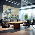 Quadro Decorativo: A Grande Onda - Toque de Exclusividade - quadros decorativos para sala 1 Tela, 1 Tela Horizontal - em living room premium