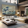 Quadro Decorativo: A Grande Onda - Toque de Exclusividade - quadros decorativos 1 Tela, 1 Tela Horizontal - em escritorio elegante