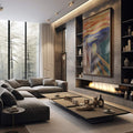 Quadro Decorativo Grito Silencioso: Poder & Emoção - quadros decorativos 1 Tela Vertical, 3 Telas - em sala moderna