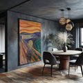 Quadro Decorativo Grito Silencioso: Poder & Emoção - quadros decorativos para sala 1 Tela Vertical, 3 Telas - em ambiente decorado