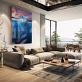 Quadro Decorativo: Iceberg Inspirador - Triunfo e Serenidade - quadros decorativos para sala 1 Tela Vertical, 3 Telas - em living room premium