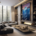 Quadro Decorativo: Iceberg Inspirador - Triunfo e Serenidade - quadros decorativos 1 Tela Vertical, 3 Telas - em sala moderna