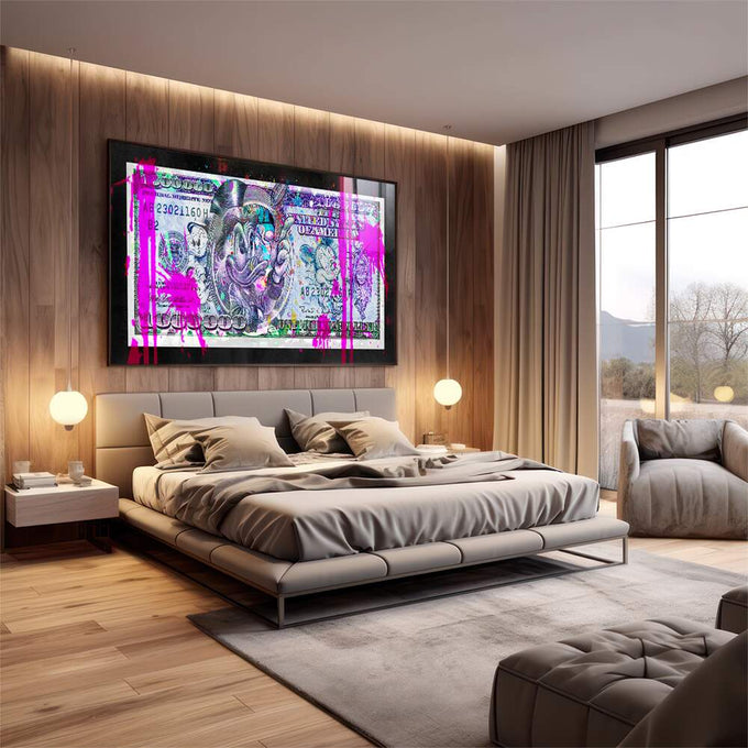 Quadro Decorativo Dinheiro Abstrato: Prosperidade em Cores - quadros decorativos para sala 1 Tela, 1 Tela Horizontal - em living room premium