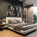 Quadro Decorativo: Essência do Poder e Humor em Cores - quadros decorativos para sala 1 Tela Vertical, 3 Telas - em living room premium