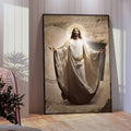 Quadro Decorativo Único: Reflexão Divina de Jesus - quadros decorativos para sala 1 Tela Vertical, 3 Telas - em ambiente decorado