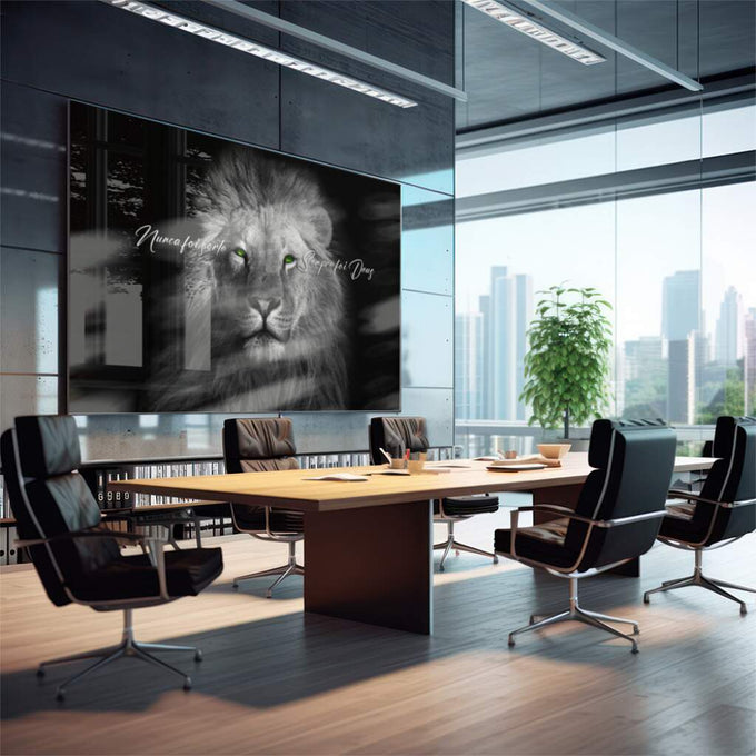 Quadro Decorativo Olhar do Rei: Majestade Animal em Sua Sala - quadros decorativos para sala 1 Tela, 1 Tela Horizontal - em quarto contemporaneo