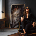 Quadro Decorativo Arte Animal Realeza Selvagem: Luxo Impactante - quadros decorativos para sala 1 Tela Vertical, 3 Telas - em quarto contemporaneo