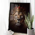 Quadro Decorativo Arte Animal Realeza Selvagem: Luxo Impactante - quadros decorativos para sala 1 Tela Vertical, 3 Telas - em ambiente decorado